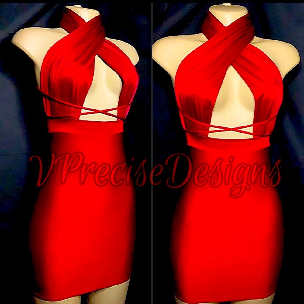 Red custom made dress